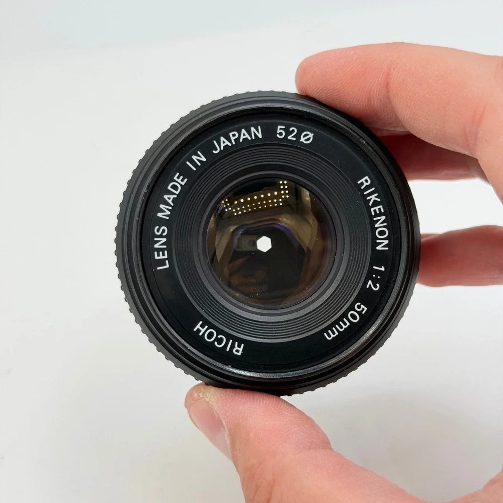 Ricoh Rikenon 50mm f2 Manual Focus Lens Pentax K Mount Made in Japan 52mm Filter